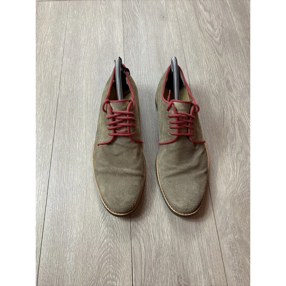 Sebago Men's Shoes Norwich‎ Oxford Taupe Canvas Upper Dress Size 8 M